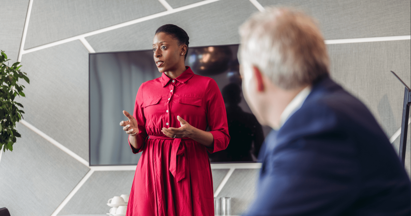 Business woman presenting